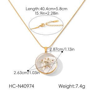 Colliers Pendentifs Pour Femmes Simple Series Daily Circle Starfish En Acier Inoxydable Étanche Couleur Or h5 Image2