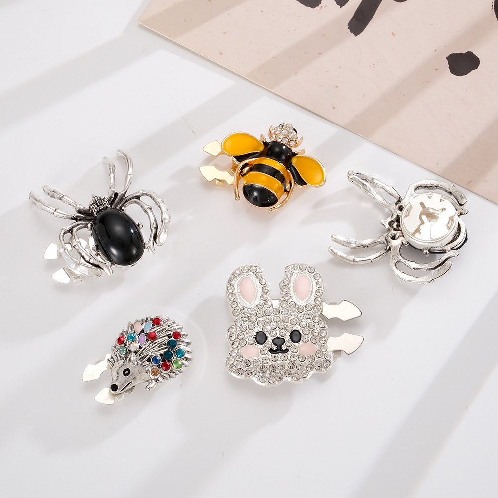 Boutons De Manchette En Alliage De Strass, Couleurs Assorties, Motif Animaux Mignons De Dessin Animé De Luxe Image3