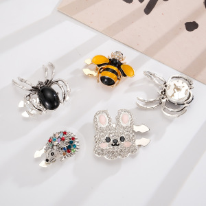 Boutons De Manchette En Alliage De Strass, Couleurs Assorties, Motif Animaux Mignons De Dessin Animé De Luxe h5 Image3