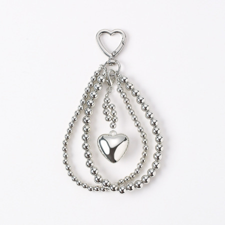 Breloques pour sac en alliage, perles de couleur unie en forme de cœur, collection quotidienne Simple Series 2