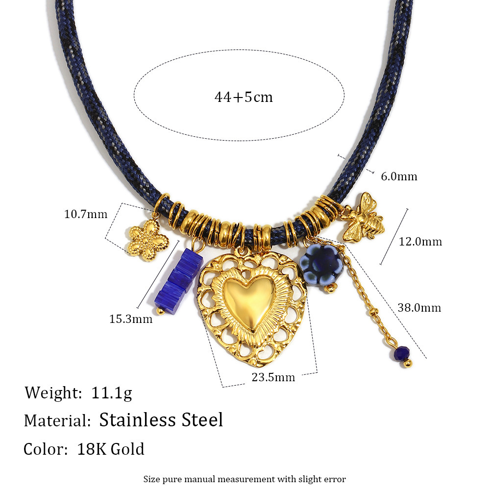 Colliers Tressés Pour Femmes, Style Rétro, En Acier Inoxydable, Imperméables, Avec Motif Cœur Et Animal. 