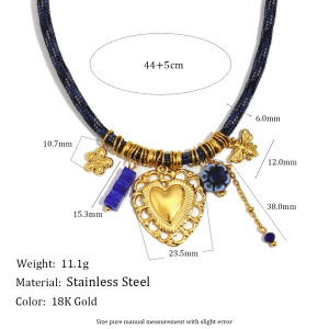 Colliers Tressés Pour Femmes, Style Rétro, En Acier Inoxydable, Imperméables, Avec Motif Cœur Et Animal. h5 