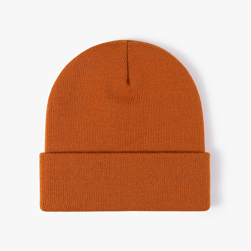 Bonnet Tricoté Uni En Polyester Pour Femme 