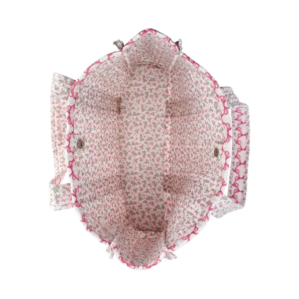 Sacs Cabas Carrés Pour Femmes En Polyester Multicolore À Patchwork Fleuri Froncé, Style Décontracté Image4