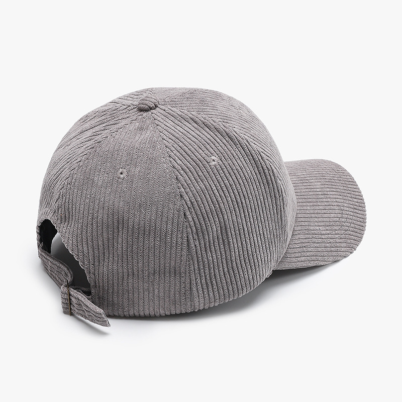 Casquette De Baseball En Velours Côtelé De Couleur Unie h5Image4