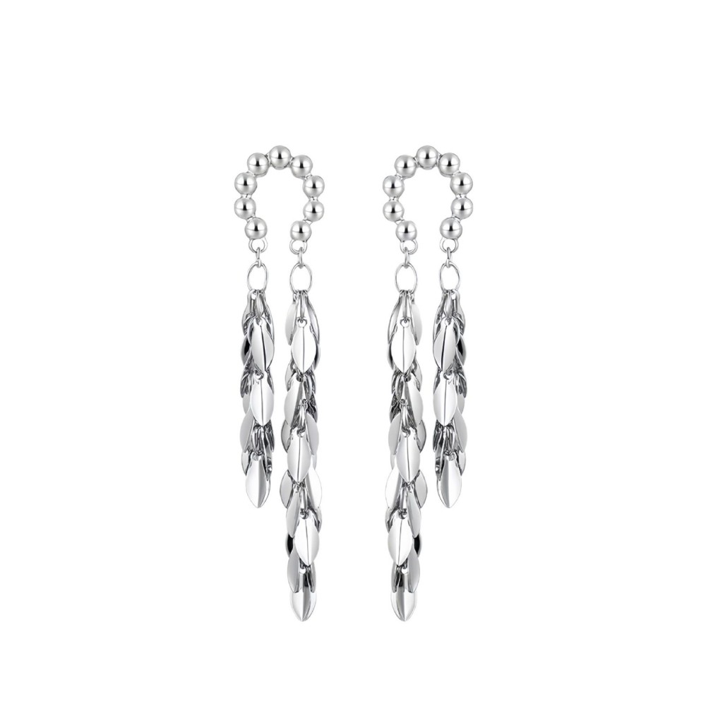 Boucles D'Oreilles Pendantes Pour Femme, En Cuivre, Forme Géométrique Irrégulière Et Élégante, Collection Simple Series. Image2