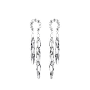 Boucles D'Oreilles Pendantes Pour Femme, En Cuivre, Forme Géométrique Irrégulière Et Élégante, Collection Simple Series. h5 Image2