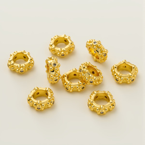Perles D'Espacement Rondes Couleur Cuivre Et Or, Série Simple À Faire Soi-Même h5