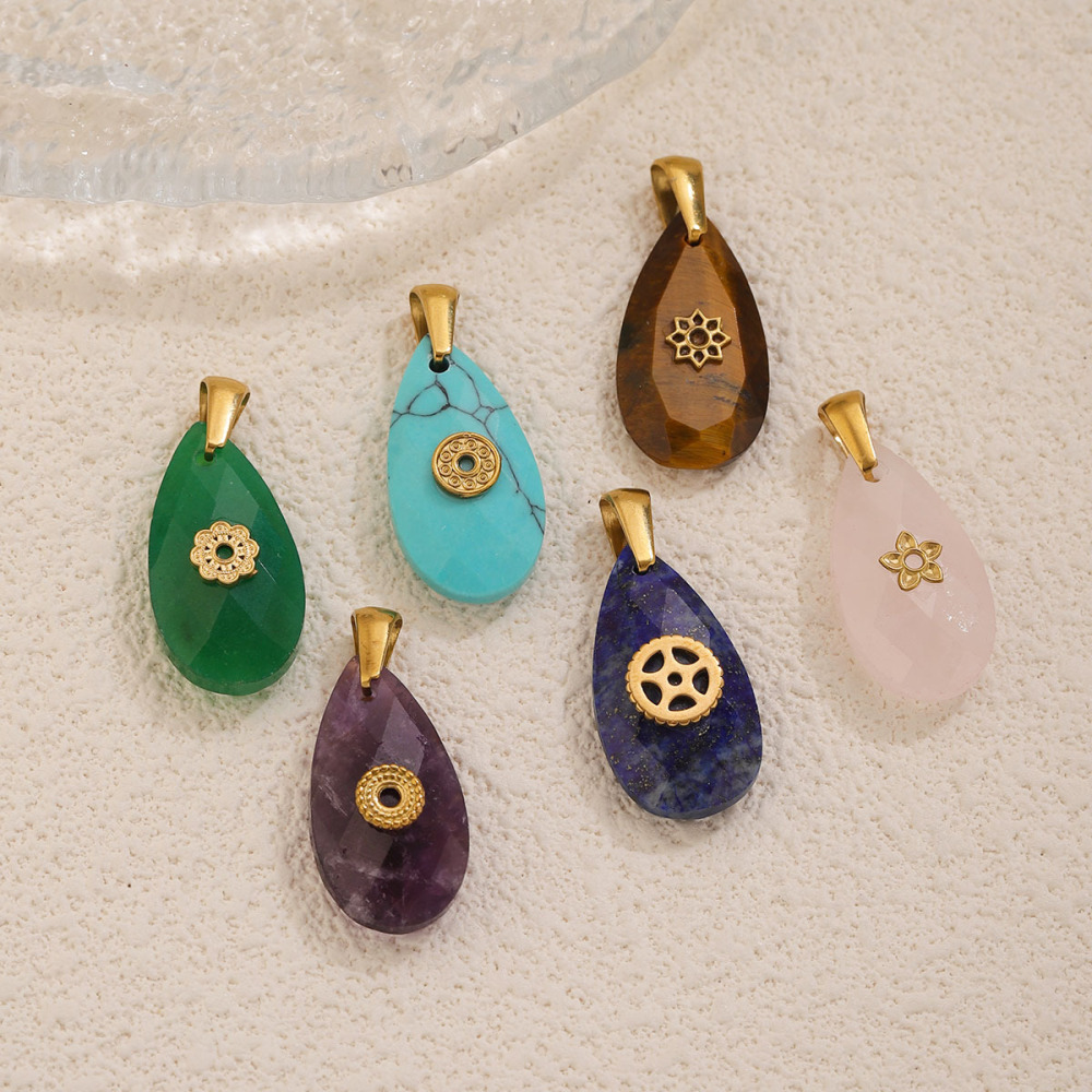 Pendentifs En Pierres Naturelles Couleur Or, Dégradé De Couleurs, Série Classique À Faire Soi-Même Image3