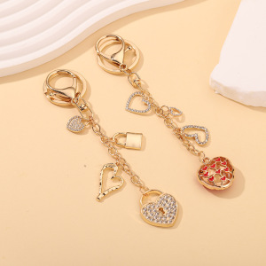 Porte-Clés Simple Series Daily Heart En Alliage Et Strass h5 Image4
