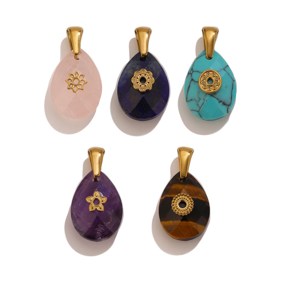 Pendentifs Pour Femmes, Série Classique, Dégradé De Couleurs, Pierres Naturelles, Couleur Or Image5