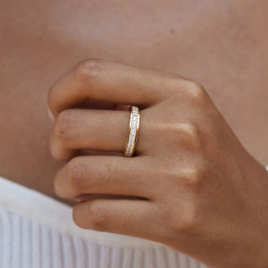 Bagues Pour Femmes Luxueuses En Acier Inoxydable De Forme Elliptique, Étanches, Couleur Or, Ornées De Strass Et De Zircon. h5 Image4