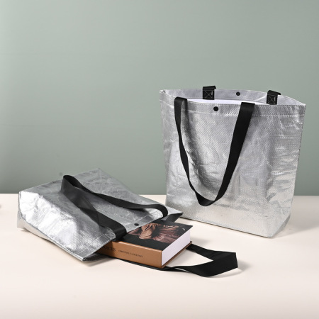 Sacs cabas carrés pour femmes, style décontracté, tissés, couleur unie, en polypropylène. 2