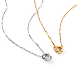 Colliers Pendentifs Ronds En Acier Inoxydable Étanche Couleur Or h5 Image5