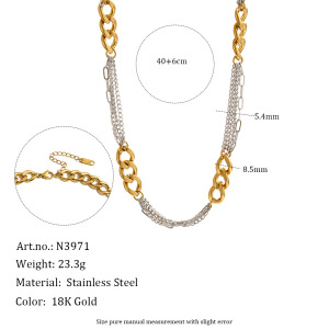 Colliers À Maillons Quotidiens Simple Series En Acier Inoxydable, Couleur Or Et Argent, Étanches, Pour Femmes. h5 