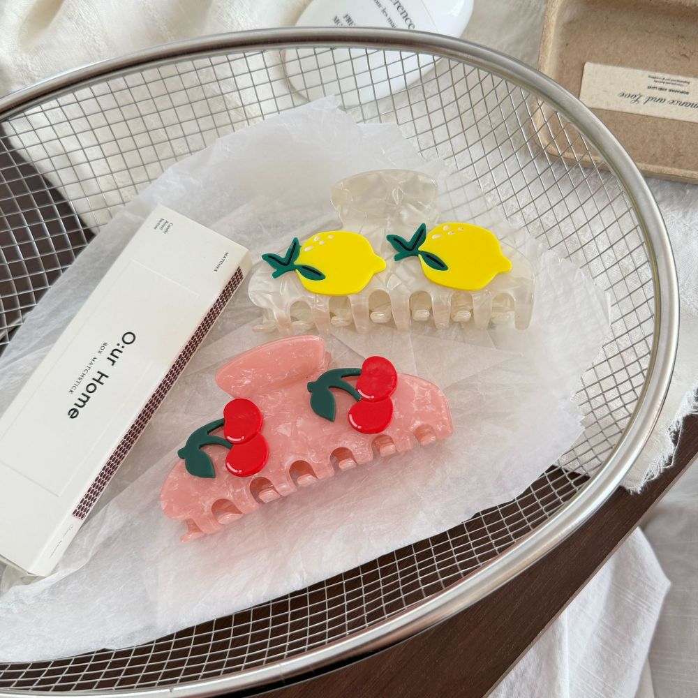 Simple Series Daily Fruit Cherry Acetate Hair Claws Image4