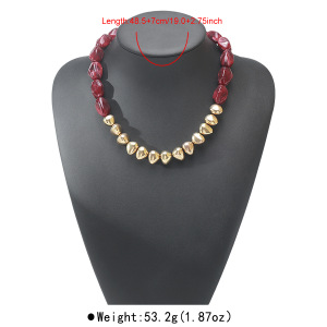Colliers De Perles Acryliques Pour Femmes, Collection Simple Series Retro, Formes Irrégulières h5