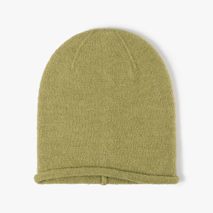 Bonnet Tricoté Uni En Laine Et Polyester h5 