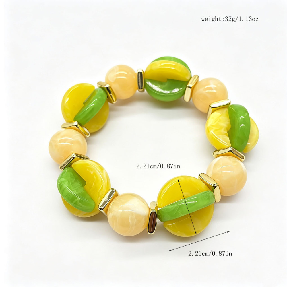 Bracelets En Perles Acryliques Multicolores En Forme De Disque Pour Femmes Image3