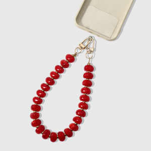Chaîne De Téléphone En Alliage Avec Perles Unies De Couleur Unie, Série Simple. h5 Image5