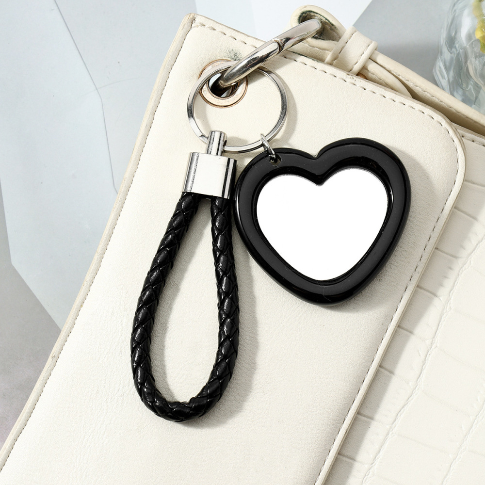 Porte-Clés Acrylique Simple Series Daily Heart, Motif Léopard Uni, Couleur Unie. Image4
