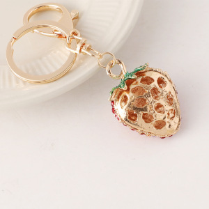 Porte-Clés Quotidien Luxueux En Alliage Et Strass, Motif Fraise, Collection Daily, Collection Fraise. h5 Image4