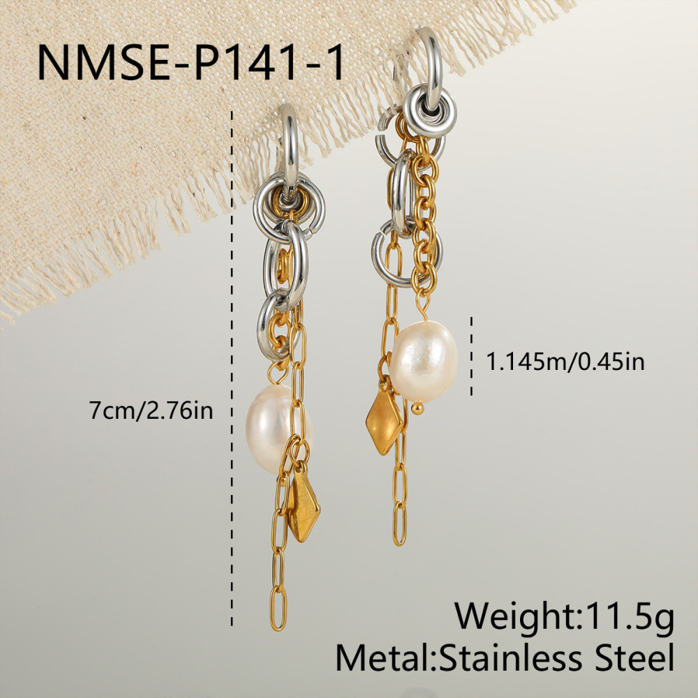Boucles D'Oreilles Pendantes Pour Femme, Élégantes, À Pompon Et Forme Elliptique, En Acier Inoxydable Imperméable, Collection Simple.
