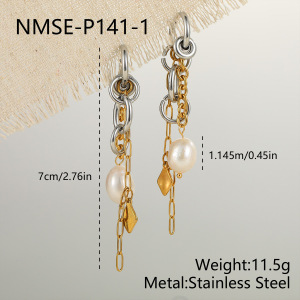 Boucles D'Oreilles Pendantes Pour Femme, Élégantes, À Pompon Et Forme Elliptique, En Acier Inoxydable Imperméable, Collection Simple. h5