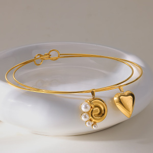 Collier Ras-De-Cou Romantique Pour Femme, En Acier Inoxydable Imperméable, Couleur Or, Forme Géométrique, Zircon. h5 Image2