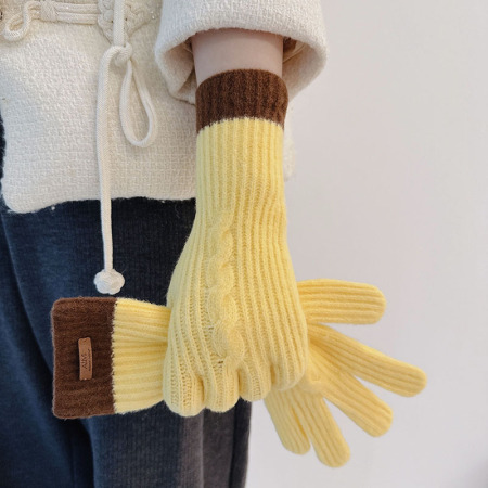 Gants Quotidiens Simple Series En Laine Et Polyester De Couleurs Mélangées