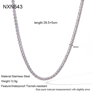 Colliers À Maillons Pour Femmes, En Acier Inoxydable, Couleur Or, Avec Zircon, Forme Géométrique Simple Et Élégante. h5