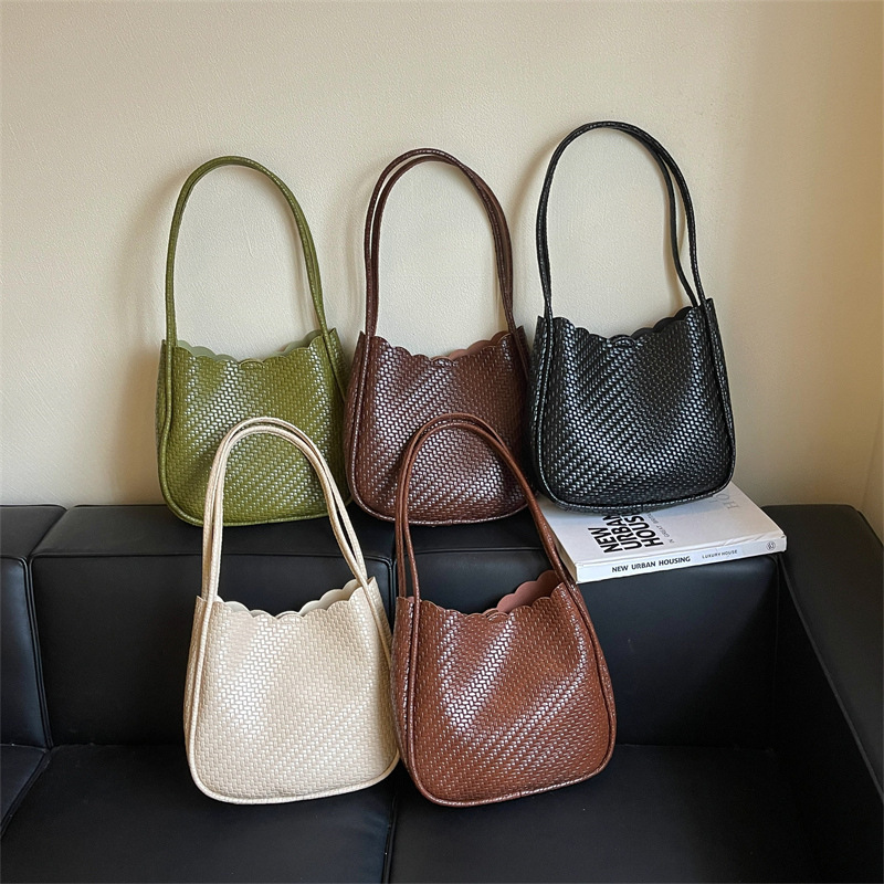 Sac Fourre-Tout Femme En Pu Tissé Uni Style Bureau h5Image5