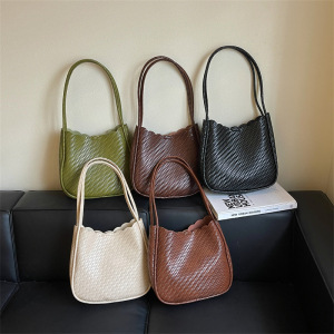 Sac Fourre-Tout Femme En Pu Tissé Uni Style Bureau h5 Image5