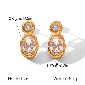 Boucles D'Oreilles Puces Pour Femmes En Acier Inoxydable Étanche, Couleur Or, Avec Zircon. h5 Image2