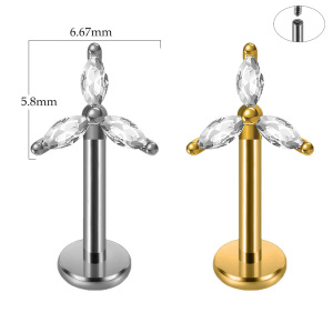 Boucles D'Oreilles Piercing Pour Femmes Simple Series Daily Droplet, Forme Irrégulière, En Acier Inoxydable, Étanches, Couleur Or h5 