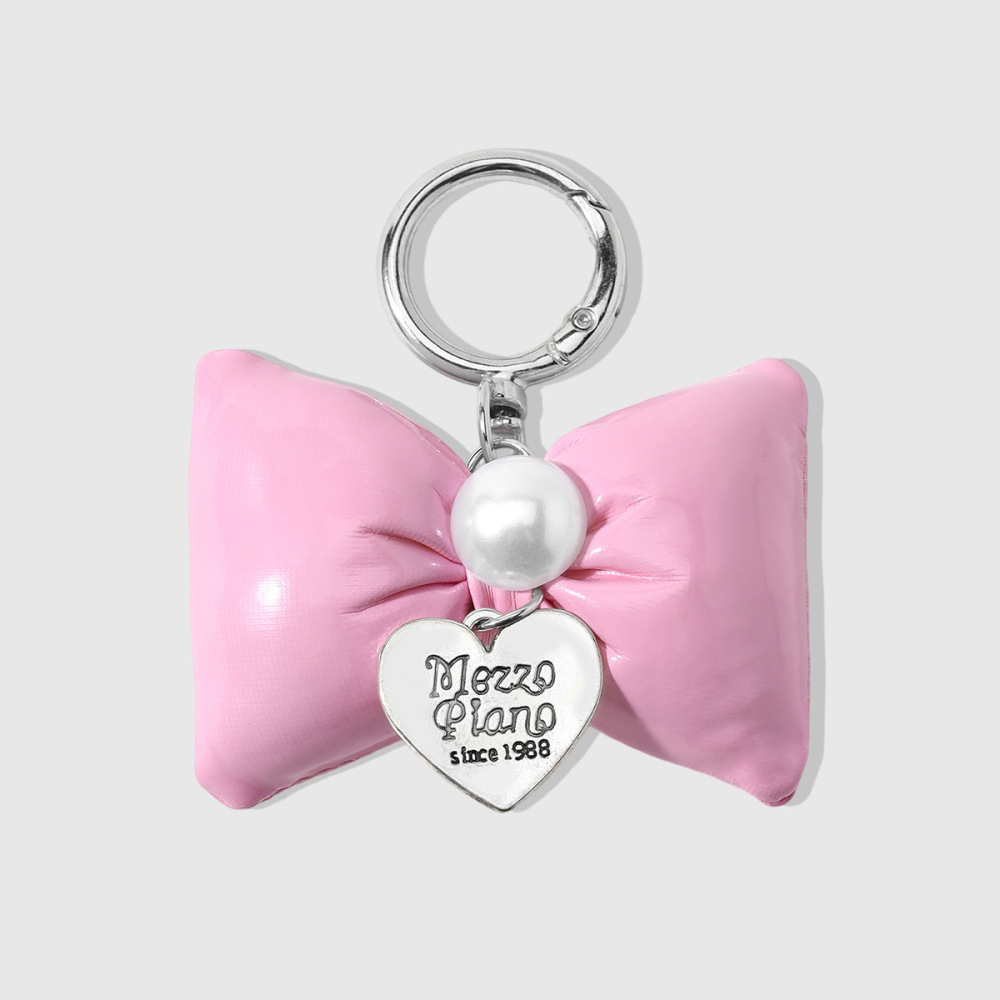 Porte-Clés Simple Series Daily Letter En Alliage De Cerisier Avec Nœud Papillon Et Motif Cerise 