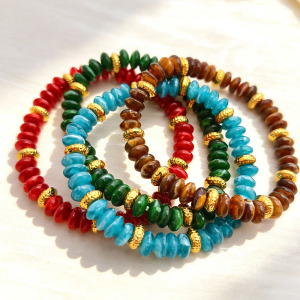 Bracelets De Perles Pour Femmes En Acrylique Et Acier Inoxydable h5 Image2