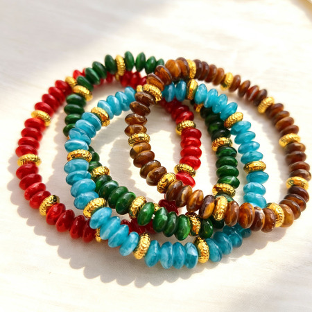 Bracelets De Perles Pour Femmes En Acrylique Et Acier Inoxydable 2