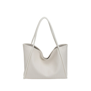Sacs Fourre-Tout Pour Femmes En Pu Tissé Uni Style Bureau h5