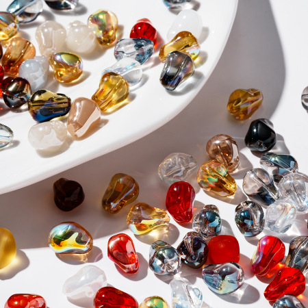 Perles de cristal dégradées de forme irrégulière, à faire soi-même, série simple