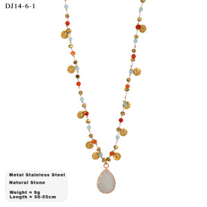 Colliers De Perles Rétro En Forme De Goutte, Pierres Naturelles, Couleur Or, Pour Femmes, Collection Romantique h5 