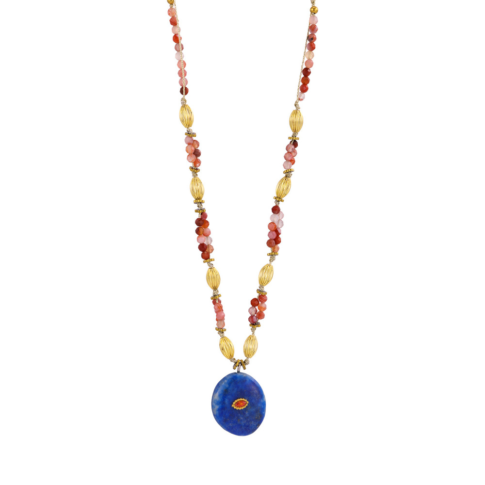 Colliers De Perles Pour Femmes, Collection Romantique Rétro, Perles De Forme Irrégulière, Pierres Naturelles De Forme Elliptique, Couleur Or h5Image4