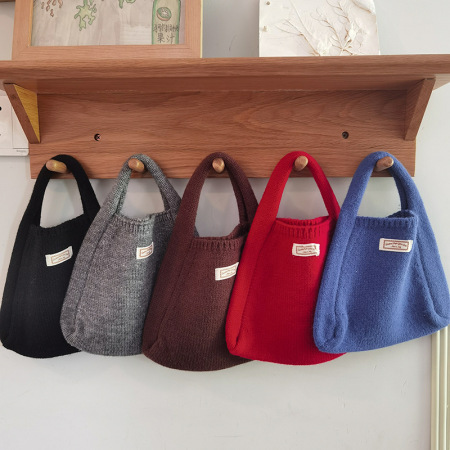 Sacs à main carrés pour femmes, style décontracté, couleur unie, en polyester tissé 2