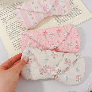 Pochette À Lunettes Pour Femme En Polyester Avec Nœud Papillon Fleuri, Collection Romantique h5 Image4