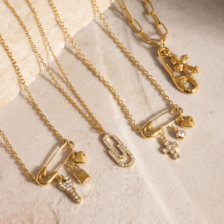 Colliers Pendentifs Pour Femmes, Collection Simple, Élégante, Forme Irrégulière, Chaîne En Acier Inoxydable Étanche, Couleur Or