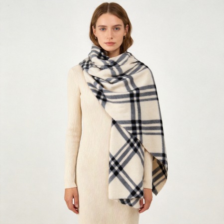 Écharpes d'hiver en polyester à carreaux de la série Simple Daily 2