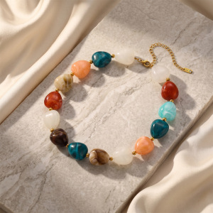 Colliers De Perles Décontractées Pour Femmes, En Acrylique, Dégradé De Couleurs, Collection Simple Series h5 Image3