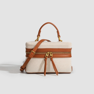 Sacs À Main Carrés Pour Femmes En Toile Patchwork Unie, Style Parisien Chic h5 