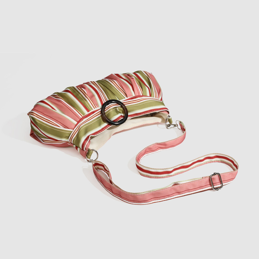 Sacs À Bandoulière Oreiller Pour Femmes, Style Parisien Chic, Rayures Imprimées, Couleurs Mélangées, En Polyester. Image5