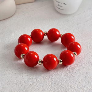 Bracelets À Breloques Pour Femmes, Collection Simple Series Retro Beads, En Acrylique À Dégradé De Couleurs. h5 